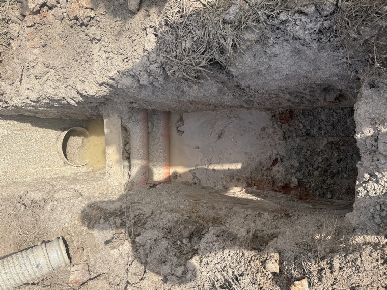 Exposed underground service pit during NDD excavation Sydney