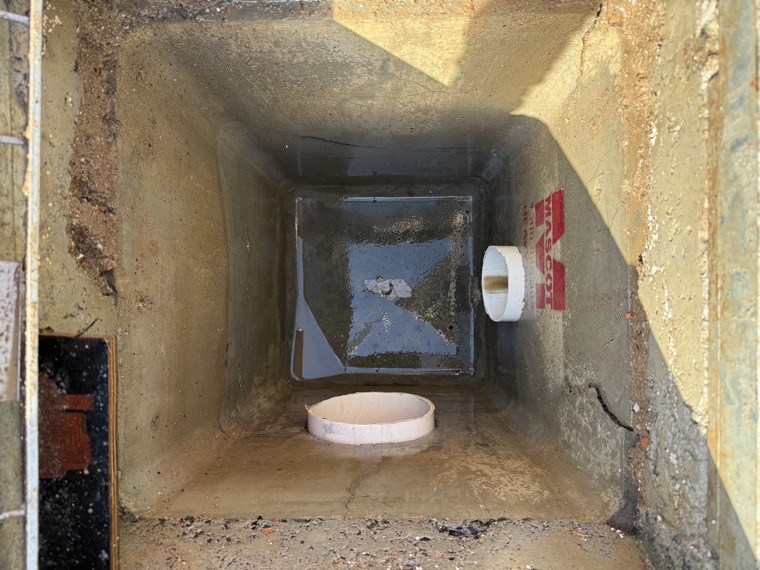 Empty drainage chamber post vac truck cleaning Sydney